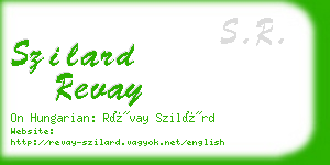 szilard revay business card